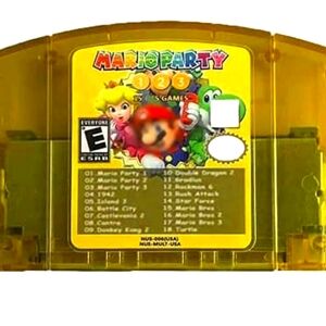 N64 Game (18 games in 1) Mario Party 1,2,3 and 15 NES Edition support games!
